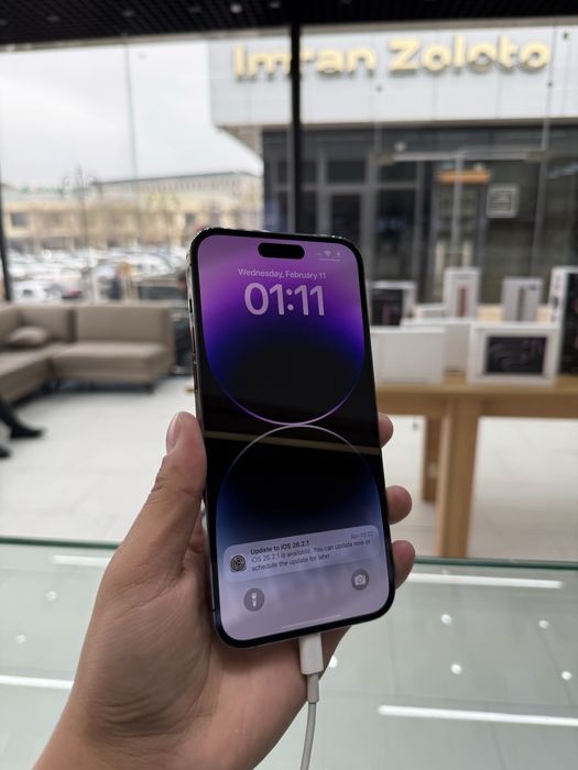 iphone 14Promax purple 75% 256 sim kartali