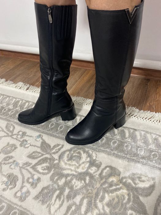 Кожаные сапоги (зима)