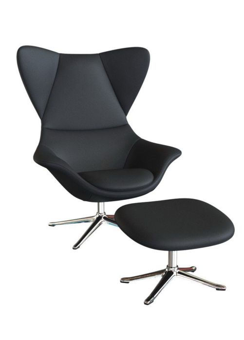 Fotoliu rotativ + taburet ( piele naturala )