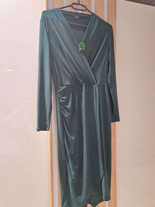 Rochie verde smarald midi