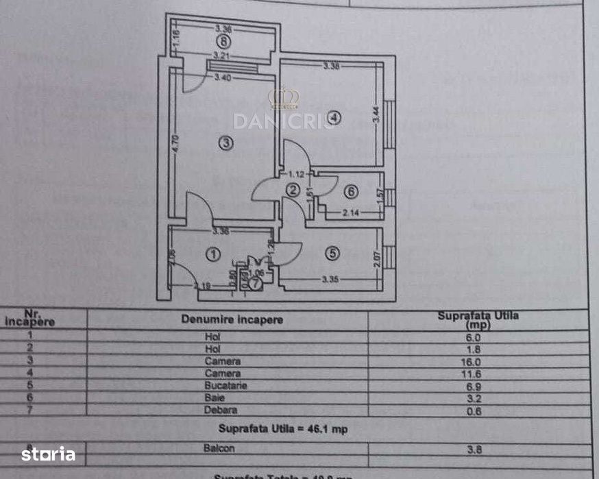 Apartament 2 camere | Confort 1 | Zona Școala 8 | Etaj 6/10