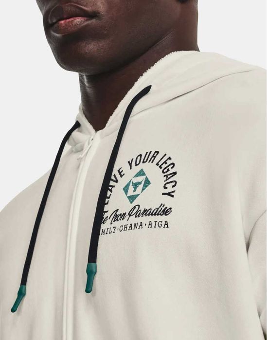 Under Armour Project Rock HW Terry FZ Fam, мъжко горнище и долнище, L, оригинал от Англия