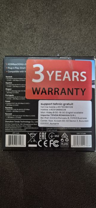 Adaptor wireless Tenda U9 AC650 – Dual Band USB WiFi