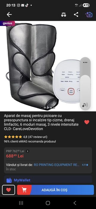 Aparat de masaj pentru picioare cu presopunctura