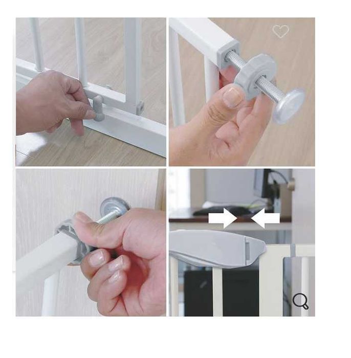 Предпазна решетка Mercado Trade, За деца, Автоматично затваряне, Бял