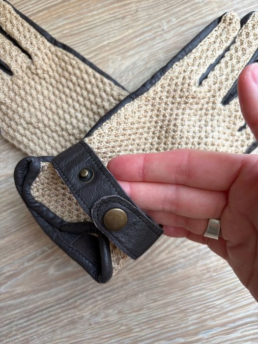 кожени ръкавици , плетени