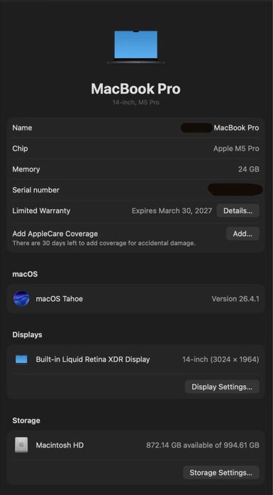 MacBook Pro m5 pro