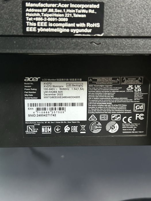 Монитор Acer XV272