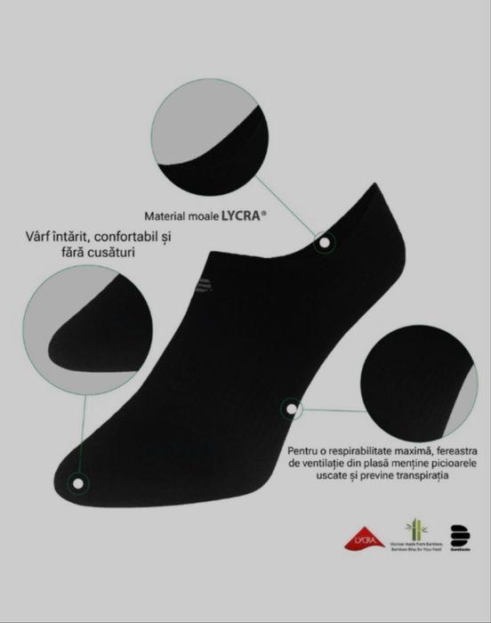 Șosete invizibile DuraSocks – Set 4 perechi