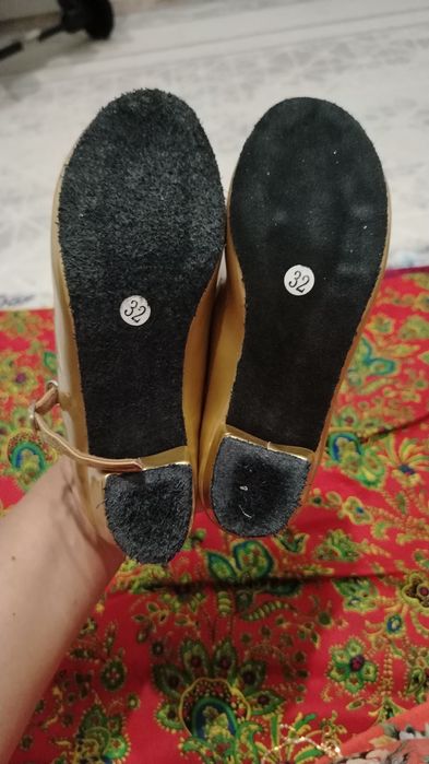 Туфли танцевальные золотистые