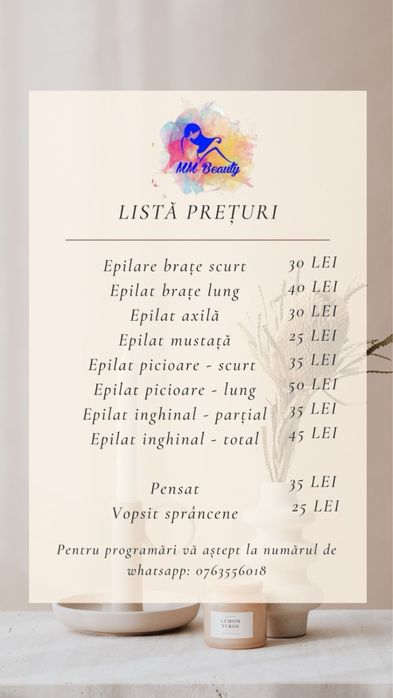 Aceste servicii sunt dedicate EXLUSIV FEMEILOR.Epilare cu ceara Cupio!