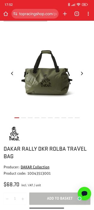 Geanta waterproof Dakar Rolba Travel pescuit/vânătoare/camping