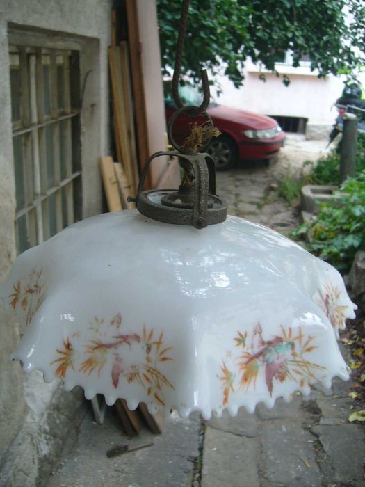 Старинни СТЪКЛЕНИ  Абажури