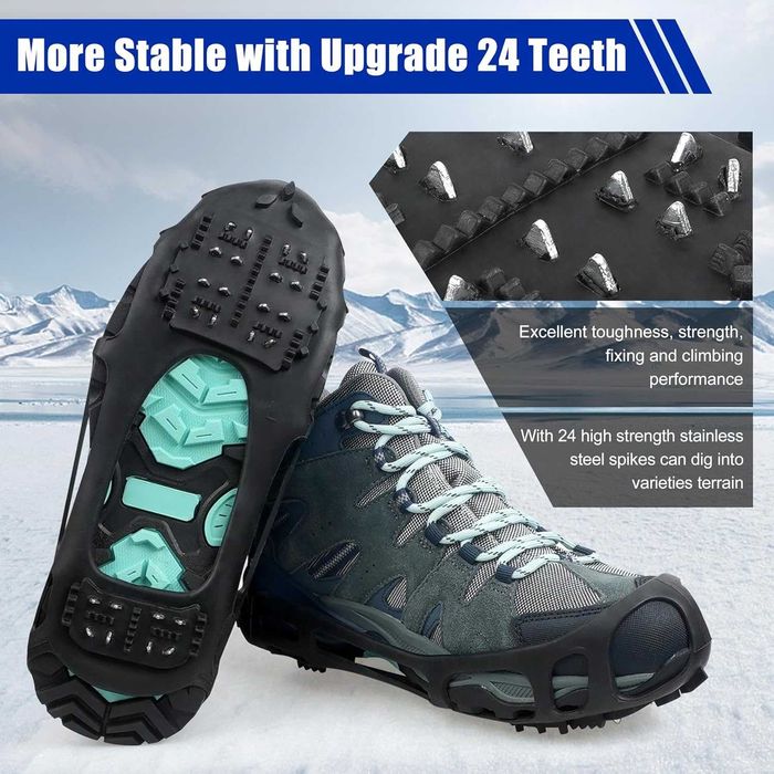 Ледени котки за обувки и ботуши за жени и мъже, за ходене по сняг, лед