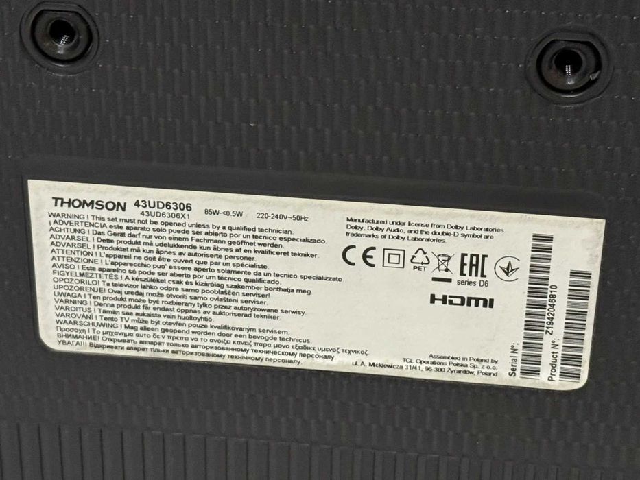 Смарт Телевизор Thomson 43UD6306