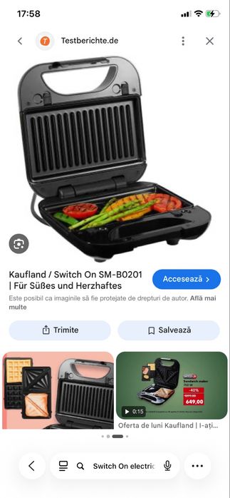 Grătar electric SWITCH ON (Kaufland) – foarte puțin folosit, în stare foarte bună