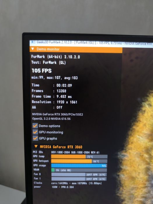 RTX 3060 Palit 12GB — 2 вентилятора, оригинальная пломба