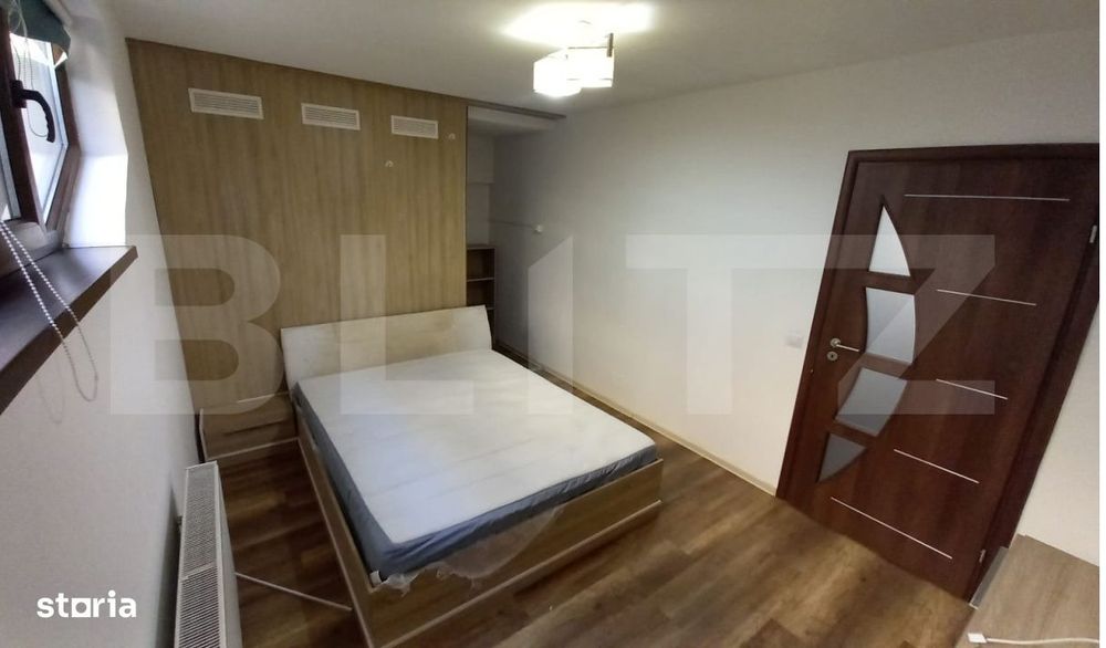 Apartament mobilat, 3 camere, 63 mp, curte 49 mp, parcare, cart Europa
