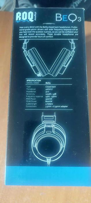 Casti audio ROQ BeQ 3 Closed Back headphones Studio-Monitor Nou