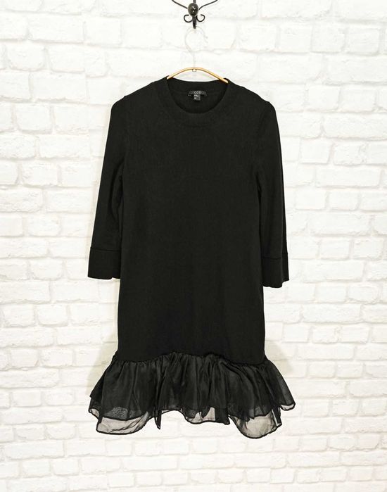 COS Оригинална черна рокля вълна / коприна размер XS