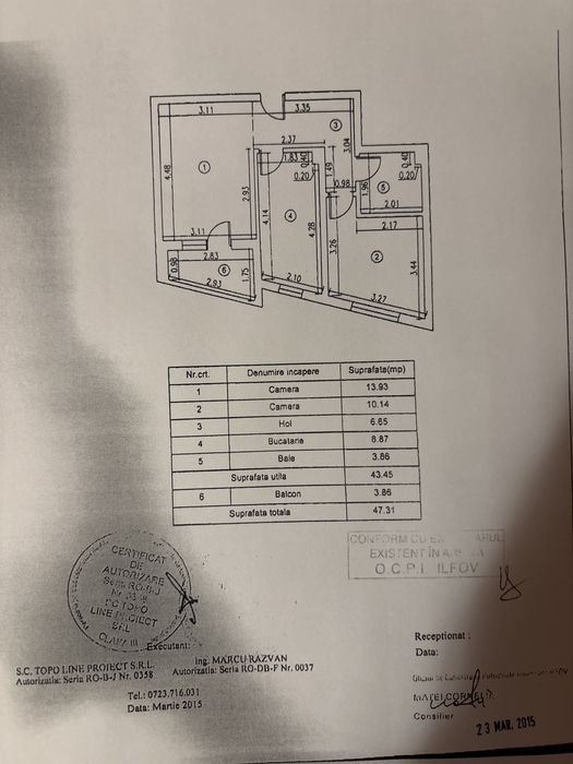 PROPRIETAR  apart. 2 camere decomandate (Confort 1)