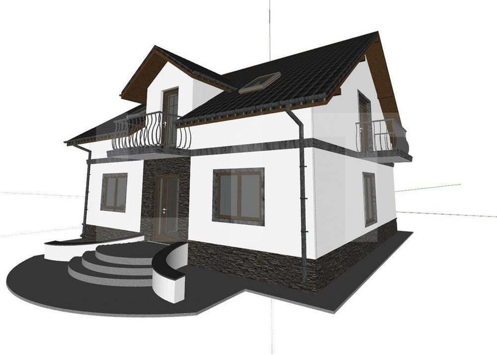 Proiect casa cu mansarda, 148 mp utili, teren 514 mp – Tulbureni