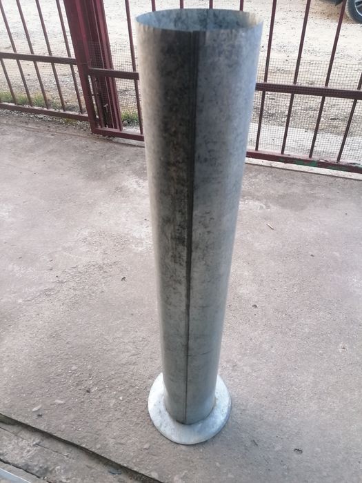 Coș de fum din tablă galvanizată, cu înălțimea de 100 cm și diam 15 cm