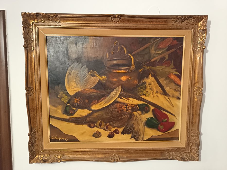 Tablou pictura in ulei pe panza semnat G. Noelanders - natură moartă