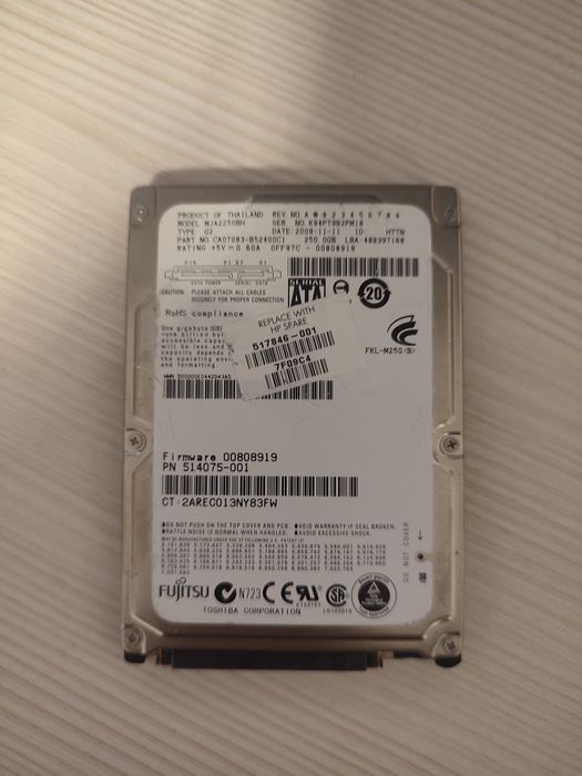 HDD Laptop 250gb Fujitsu si WD Scorpio Blue 250gb