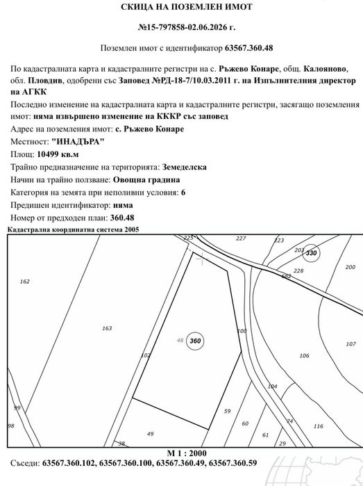 Продава се Земеделски имот в Пловдив, Въстанически за 3 €/дка - Снимка #3