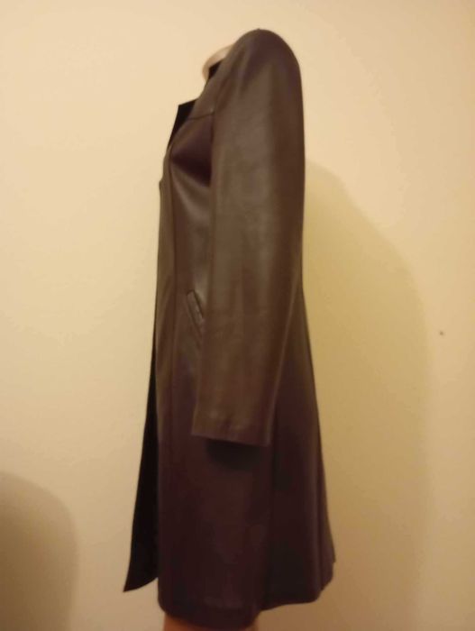 Haina din piele fina manusa,calitate superioara,M/S,burgundy (visinie)