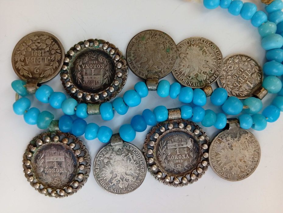 Автентичен сребърен Пендар(накит) с 9 Исторически монети!