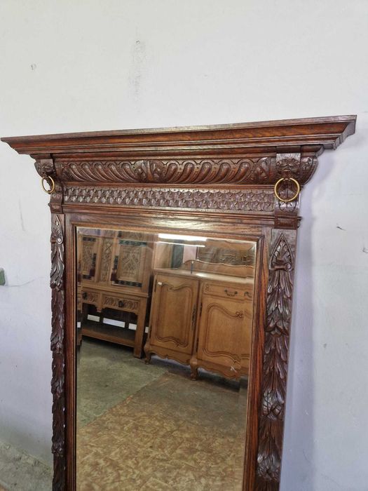 Голямо антично резбовано огледало за стена