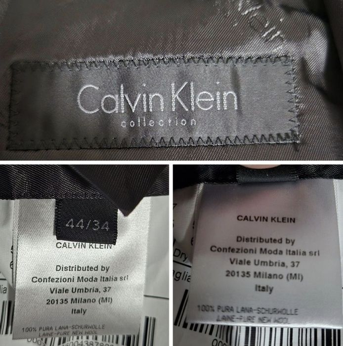 Costum Bărbați Calvin Klein, 100% Lână Pură, Italian, Mar. 44/34 (S-M)
