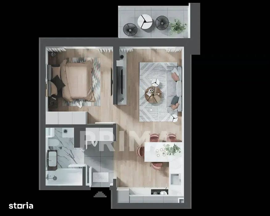 Apartament 2 camere in ansamblul PRIMA GREEN, finisat complet.