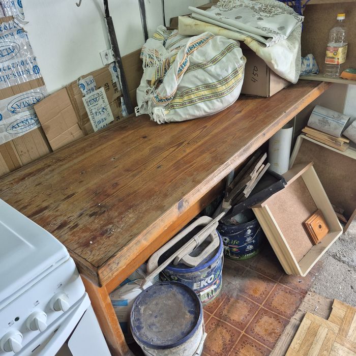 Стол и лавки деревенный