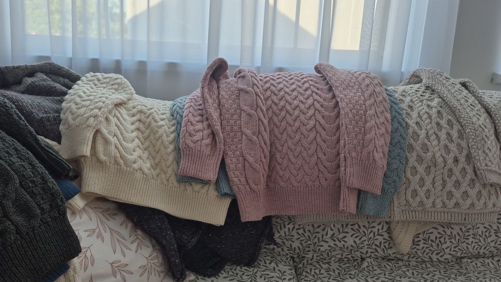 Pulovere lana merinos unisex noi Aran craft irlanda