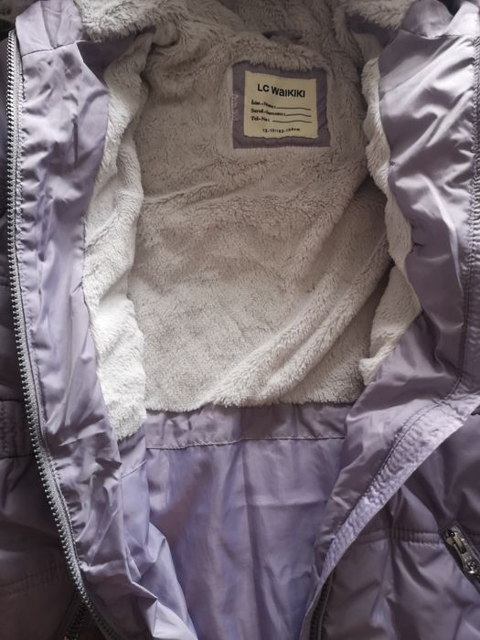 Jachetă fete/ geaca gluga, fete, căptușită cu blana 152-158, 12 13 ani