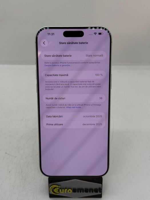 Telefon mobil Apple iPhone 17 Pro Max, 256GB, 5G, Silver -A-