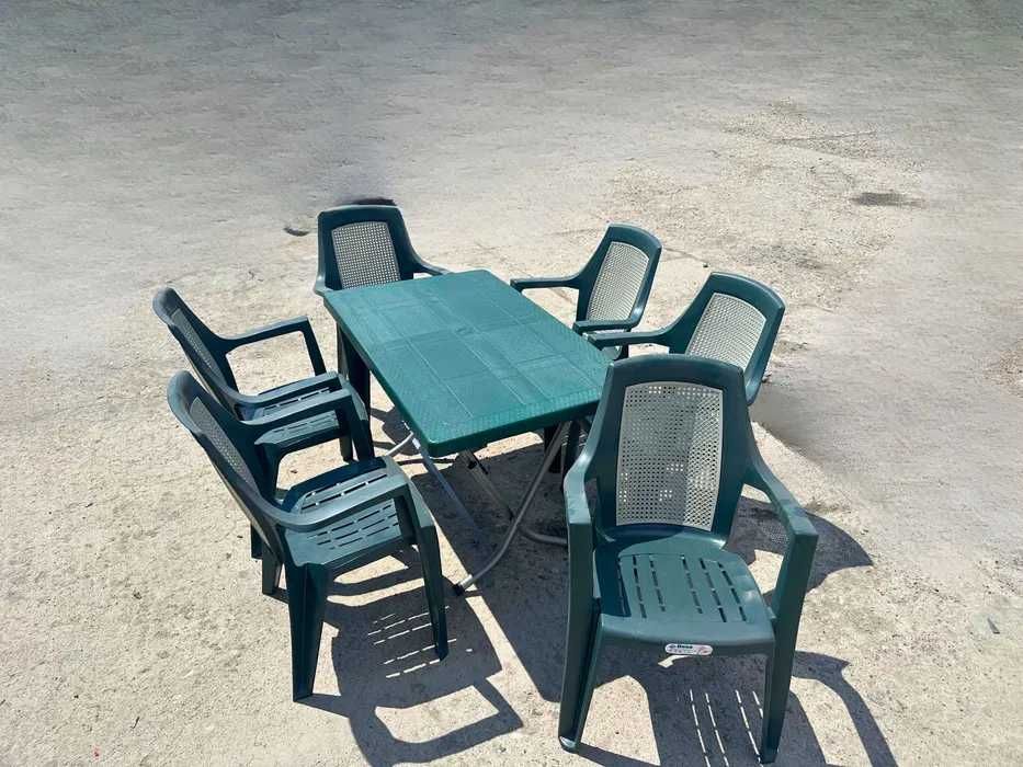 Комплект маса + 6 стола или 4 стола ратан 3 цвята и размери маси мод.6