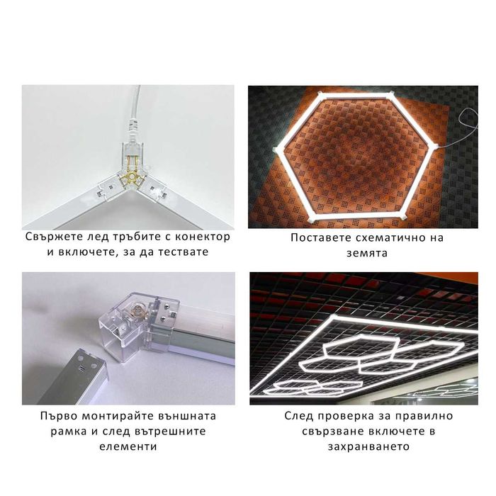 LED осветление таван гараж Пчелна пита лед светлина лампа  ярка работа