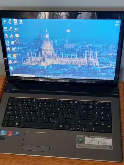 Laptop Acer 17.3 i7 2630QM 2.0/2.9Ghz, 16GB, 120GB SSD+750GB, Radeon HD 6850M 1GB, Win10 Office 2024