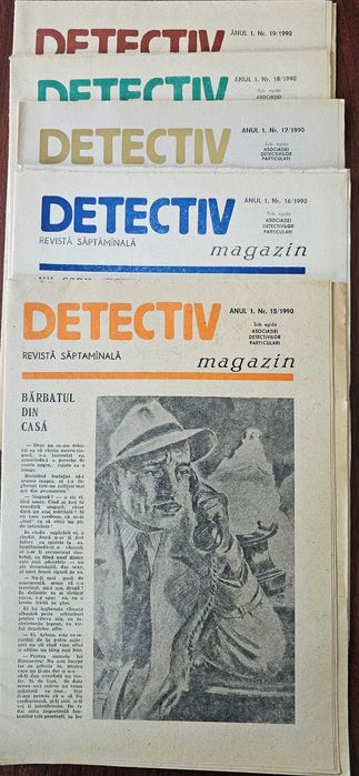 Lot Colectie Reviste "Detectiv Magazin" – Numerele 1-19 Complete (Anii '90)