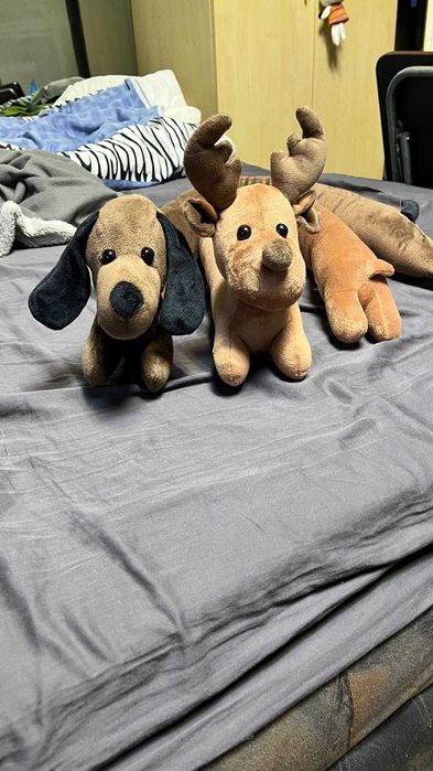 jucarie de plus, ren si catel, jucarie moale lunga de plus