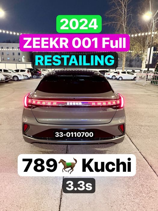 Zeekr 001 restailing you z sport. Full. 2024 yil. Tozza. Idealll.