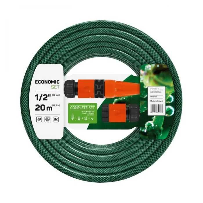 Set Complet Furtun Grădină 1/2" 20m Cellfast ECONOMIC + Duză și Conectori