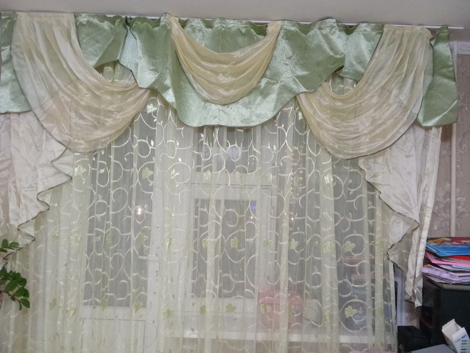 Тюль+ламбрекен в отличном состоянии