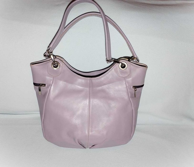 Geanta piele naturala lila