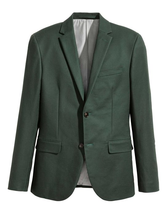 costum H&M stretch mar.50/52 gri-verde inchis talie=90/100, nou+etich.