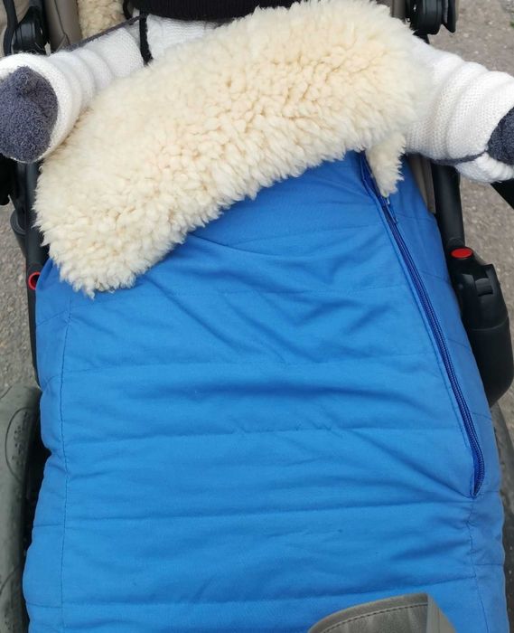 Нова цена 50,00 лв. !!! Зимен чувал за количка от естествен каракул